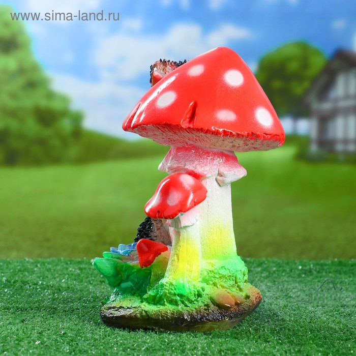 Садовая фигура "Гриб с ежами" 18х20х25см МИКС
