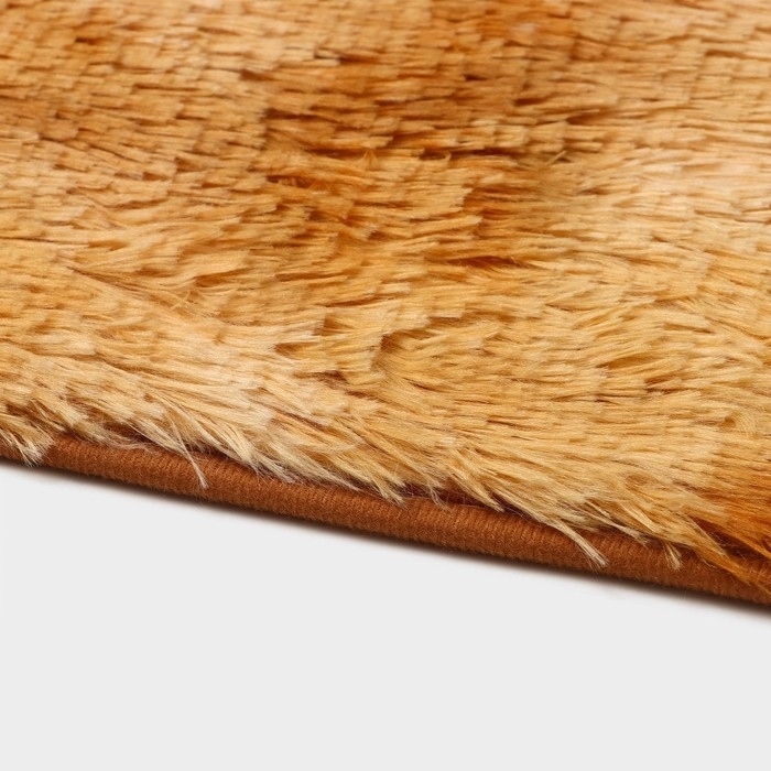 Коврики для ванной и туалета Доляна &laquo;Пушистик&raquo;, 2 шт: 35&times;40 см, 40&times;60 см, цвет бежевый