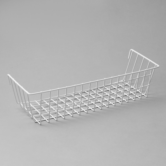 Корзина на сетку, 38,5&times;13&times;9,5 см, цвет белый