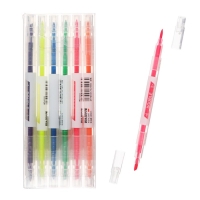 Набор маркеров текстовыделителей 6 штук, 6 цветов двусторонние, флуоресцентные цвета Набор маркеров текстовыделителей 6 штук, 6 цветов двусторонние, флуоресцентные цвета