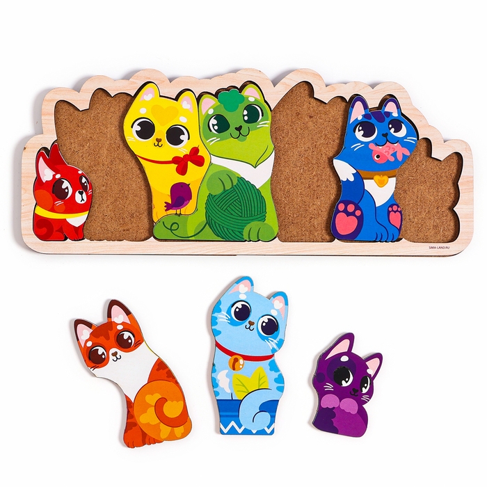 Головоломка деревянная для детей &laquo;Котики&raquo;