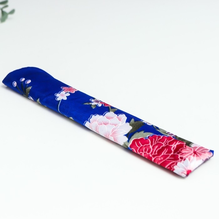 Веер бамбук, текстиль h=21 см Веер бамбук, текстиль h=21 см "Цветы" с чехлом, синий