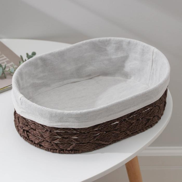 Корзина плетёная Доляна «Лира», 34×24×10,5 см, цвет коричневый Корзина плетёная Доляна «Лира», 34×24×10,5 см, цвет коричневый