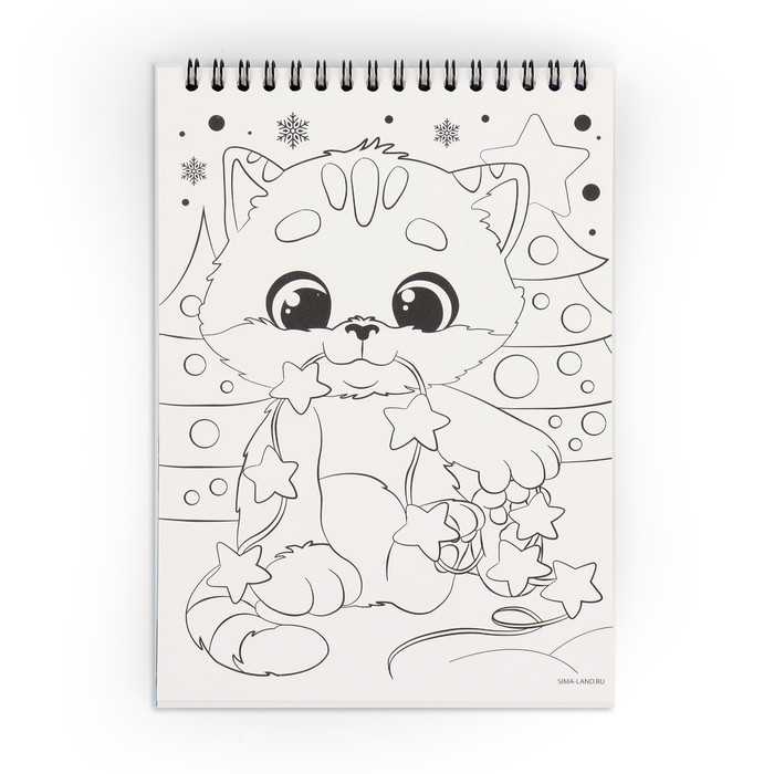 Блокнот гравюра - раскраска на новый год &laquo;Поверь в мечту&raquo;, 10 листов