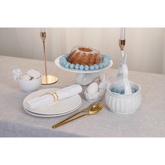 Конфетница Доляна &laquo;Зайка&raquo;, 13&times;10&times;9 см, цвет белый