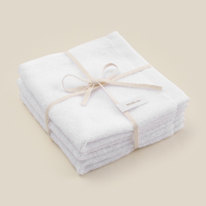 Набор салфеток SL HOME: Basic Набор салфеток SL HOME: Basic "Блан де Блан" 30х30 см - 3 шт., 100% хлопок, 530 г/м2