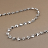 Бусы на нитях «Звёзды», 10 мм, 2 м, цвет серебряный Бусы на нитях «Звёзды», 10 мм, 2 м, цвет серебряный