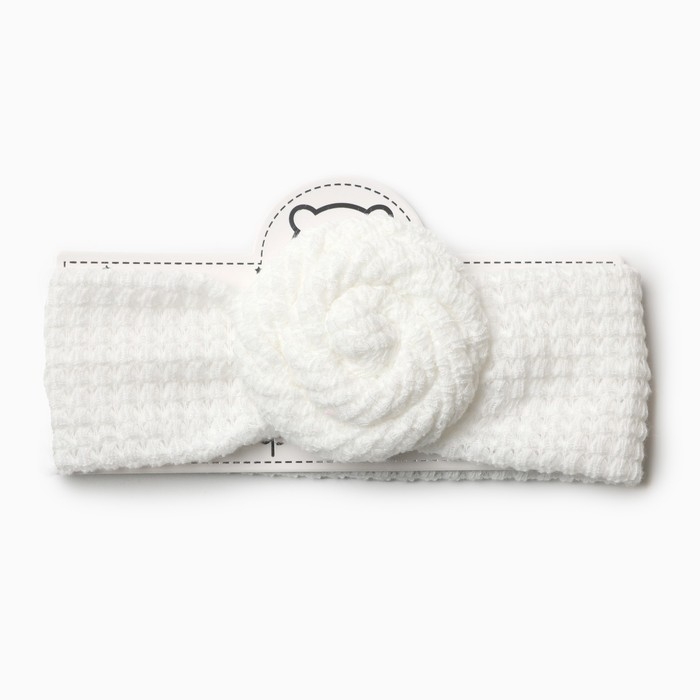 Повязка на голову Крошка Я &laquo;Бантик&raquo;, цв. белый, р-р 46-48