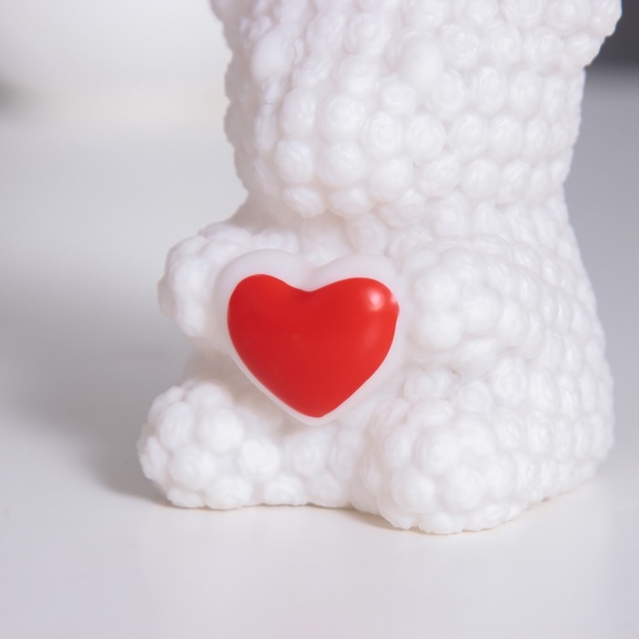 Ночник "Мишка с сердцем" 2Вт LED LR44 белый 4,5х6х7см