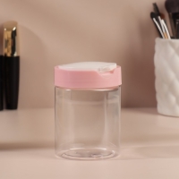 Органайзер для хранения, с крышкой, d 7 &times; 9 см, 280 мл, цвет белый/розовый