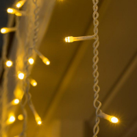 Гирлянда &laquo;Бахрома&raquo; 3 &times; 0.6 м, IP44, УМС, белая нить, 160 LED, свечение тёплое белое, 220 В