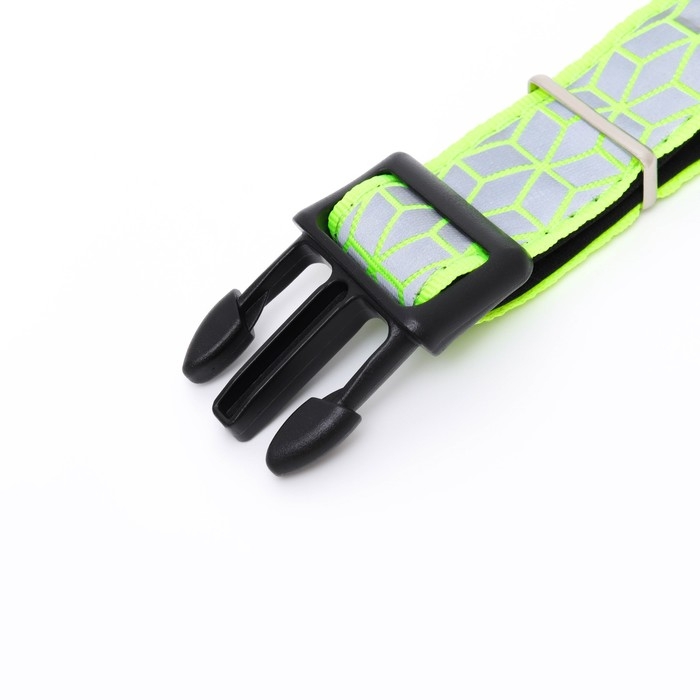Ошейник со светоотражающим орнаментом, 55 х 2,5 см, салатовый Ошейник со светоотражающим орнаментом, 55 х 2,5 см, салатовый