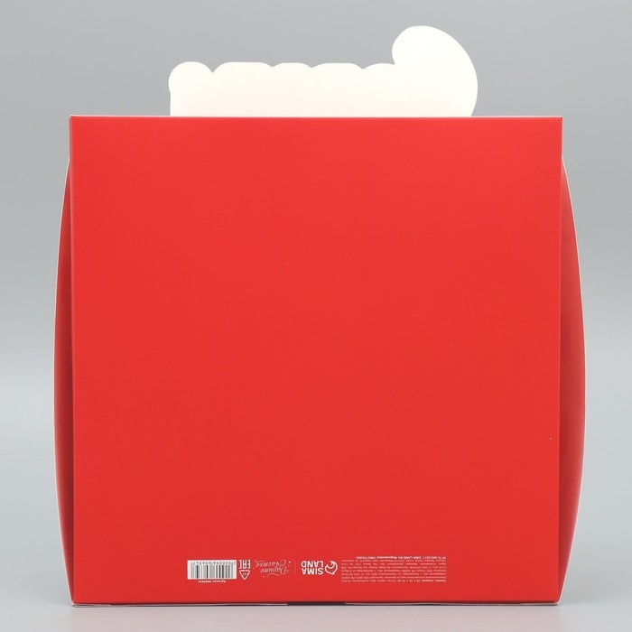 Подарочная коробка  новогодняя складная &laquo;С Новым годом&raquo;, камин, 25 х 25 х 10 см, Новый год