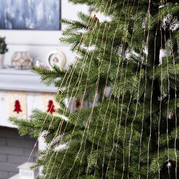 Гирлянда &laquo;Конский хвост&raquo; 20 нитей по 2 м, нить медная, 400 LED, 12 В, блок питания в комплекте, фиксинг, свечение белое