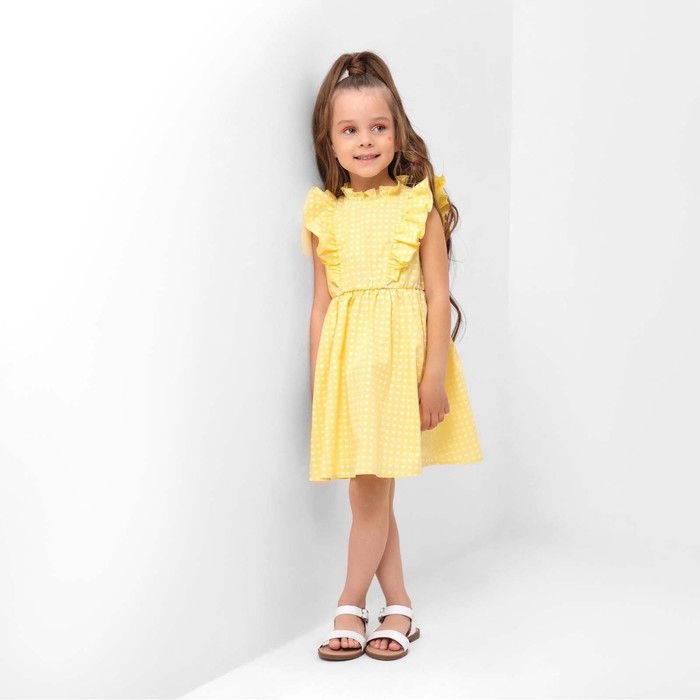 Платье детское с крылышками KAFTAN, размер 32 (110-116 см), цвет жёлтый