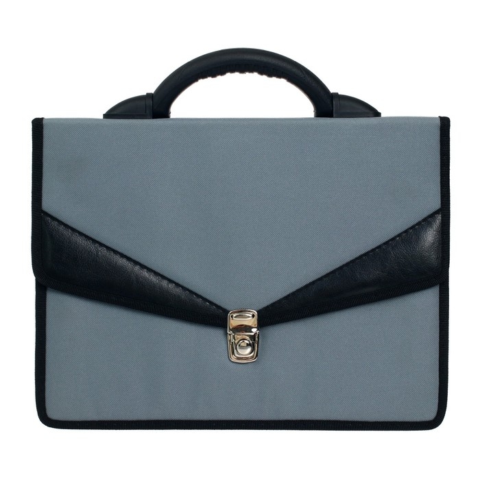 Портфель деловой 350 х 260 х 100 мм, текстильный, 2 отделения Портфель деловой 350 х 260 х 100 мм, текстильный, 2 отделения "Ладога" комбинированный серый, 1С112