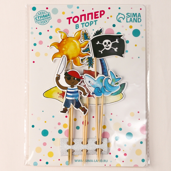 Набор топперов &laquo;Пиратская вечеринка&raquo;, набор 6 шт.
