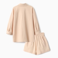 Костюм для девочки (рубашка и шорты) MINAKU, цвет бежевый, рост 158-164 см Костюм для девочки (рубашка и шорты) MINAKU, цвет бежевый, рост 158-164 см