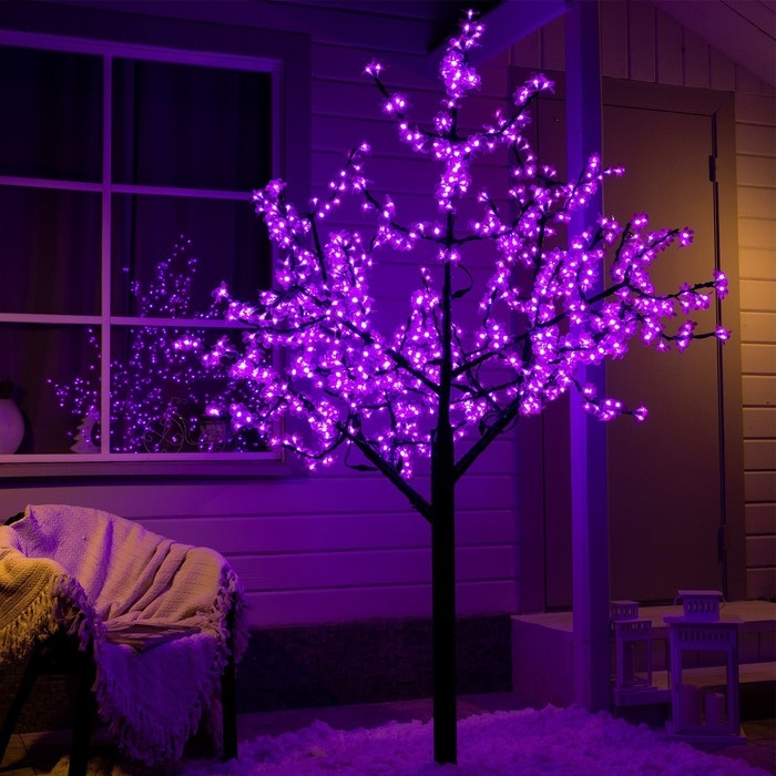 Светодиодное дерево «Баугиния» 2 м, 864 LED, постоянное свечение, 220 В, свечение фиолетовое Светодиодное дерево «Баугиния» 2 м, 864 LED, постоянное свечение, 220 В, свечение фиолетовое