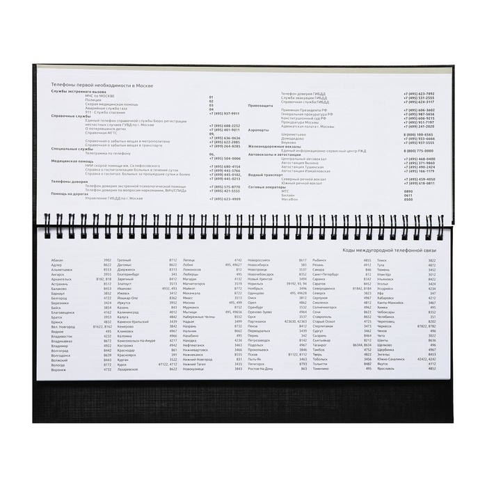 Планинг датированный 2024 года, 294 х 142 мм, 64 листа, на гребне, Attomex.Lancaster, твёрдая обложка балакрон, блок 70 г/м2, чёрный