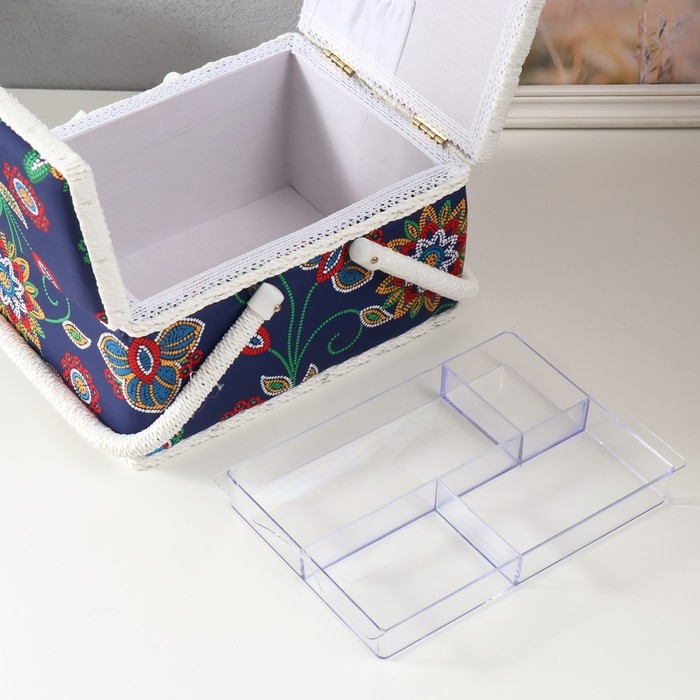 Шкатулка для рукоделия Шкатулка для рукоделия "Цветочная мозаика" 19х26х14,5 см