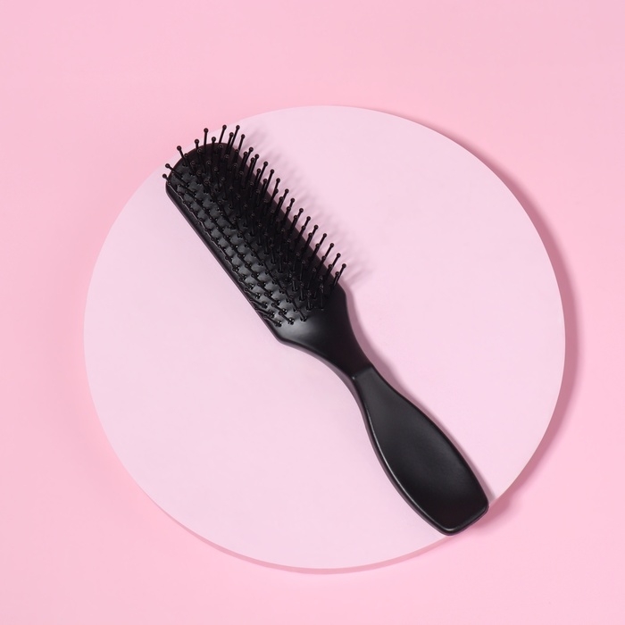 Расчёска массажная, 3,5 &times; 16,5 см, цвет чёрный