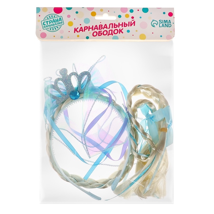 Карнавальный ободок &laquo;Корона&raquo; с косичками