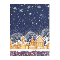 Полотенце новогоднее DomoVita &laquo;Полночь&raquo;, рогожка 170г/м&sup2;, размер 50х70 см 100% хлопок