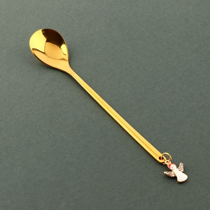 Ложка новогодняя с акриловым подвесом &laquo;Счастливого Рождества&raquo;, на Новый год, нержавеющая сталь, 2,7 х 14,8 см