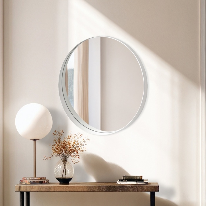 Зеркало настенное Зеркало настенное "Белый Рубин", в круглом корпусе, d=50,5см