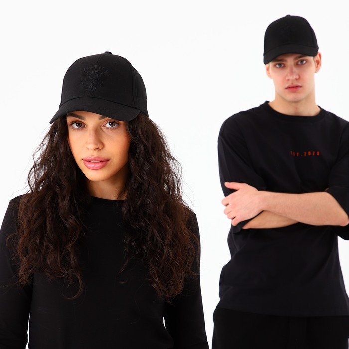 Кепка мужская «Герб», цвет чёрный, р-р 56 Кепка мужская «Герб», цвет чёрный, р-р 56