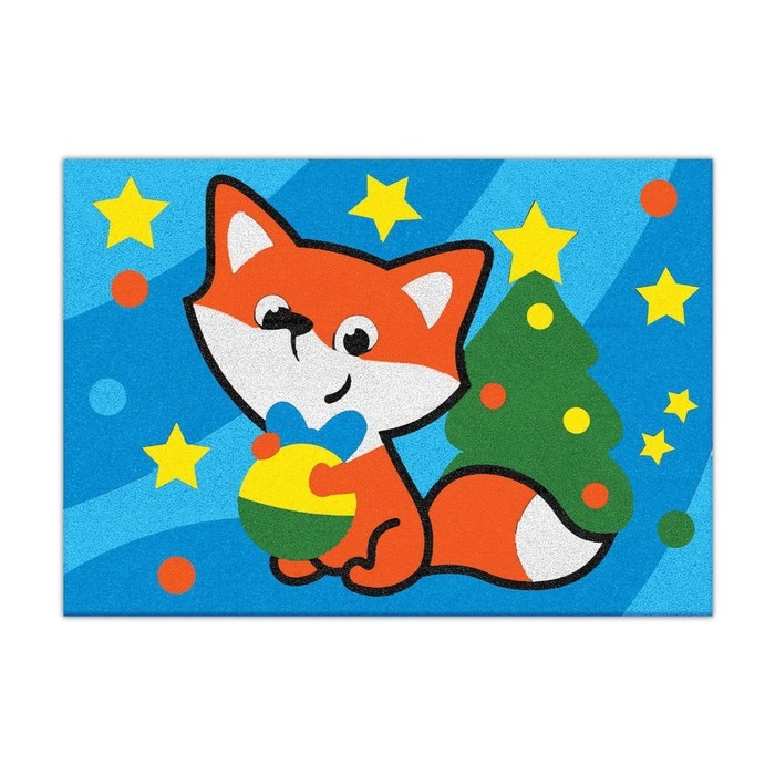 Фреска &laquo;Новый год! Лисичка с шариком&raquo;, новогодний набор для творчества