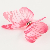 Декор для творчества &laquo;Бабочка&raquo;, двухслойный, набор 12 шт., размер 1 шт. &mdash; 5 &times; 4 см, цвет красный