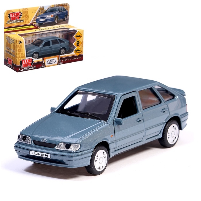 Машина металл LADA -2114 Машина металл LADA -2114 "SAMARA" 12 см, инерц, мокрый асфальт, 2114-12-GY (72)