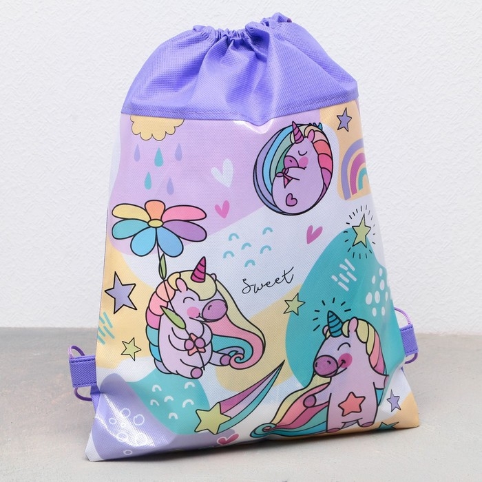 Мешок для обуви &laquo;Единорог&raquo;  полиэстер, размер 30 х 40 см