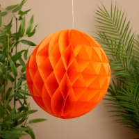 Шар бумажный декоративный, диаметр 30 см, цв. оранжевый Шар бумажный декоративный, диаметр 30 см, цв. оранжевый