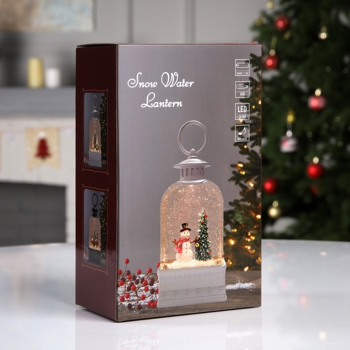 Светодиодная фигура «Фонарь со снеговиком» 10.7 × 20.5 × 6.2 см, пластик, батарейки ААх3 (не в комплекте), USB, свечение тёплое белое Светодиодная фигура «Фонарь со снеговиком» 10.7 × 20.5 × 6.2 см, пластик, батарейки ААх3 (не в комплекте), USB, свечение тёплое белое