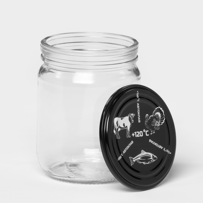 Набор стеклянных банок с крышками для автоклава СКО-82, 500 мл, 20 шт