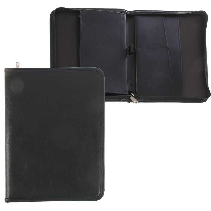 Папка деловая, искусственная кожа, для бумаг, 270 х 350 х 30 мм, 6Д01 Папка деловая, искусственная кожа, для бумаг, 270 х 350 х 30 мм, 6Д01 "Люкс", чёрная