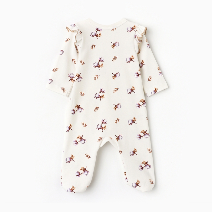 Комбинезон детский с закрытыми ножками, цвет белый, рост 56