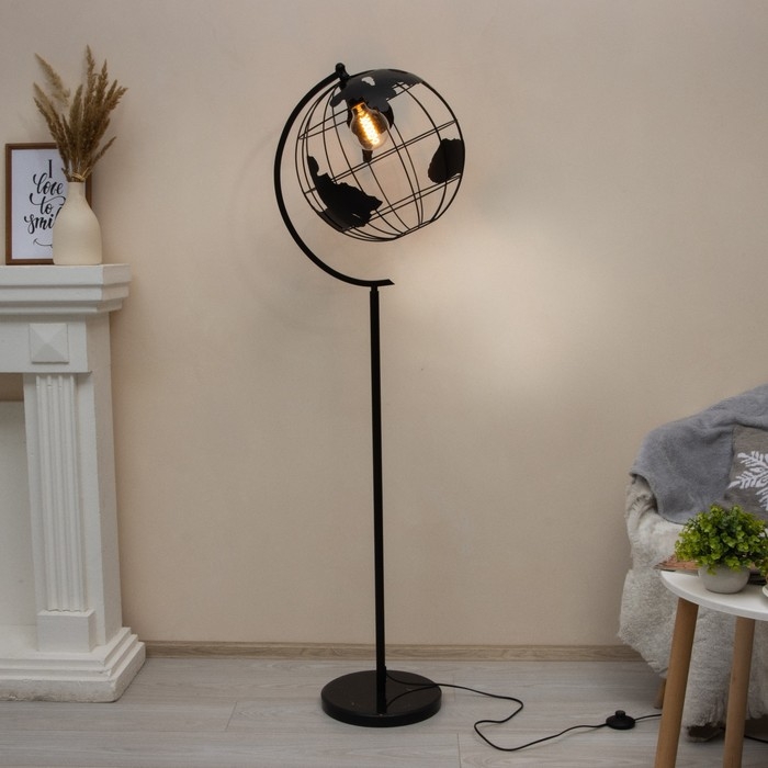 Торшер "Планета" E27 40Вт черный 48х30х165 см