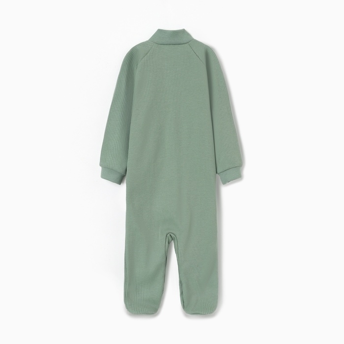 Комбинезон детский с закрытыми ножками, цвет зеленый, рост 56 см