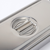 Контейнер для еды из нержавеющей стали 3 секции, 34&times;15,5&times;7 с крышкой