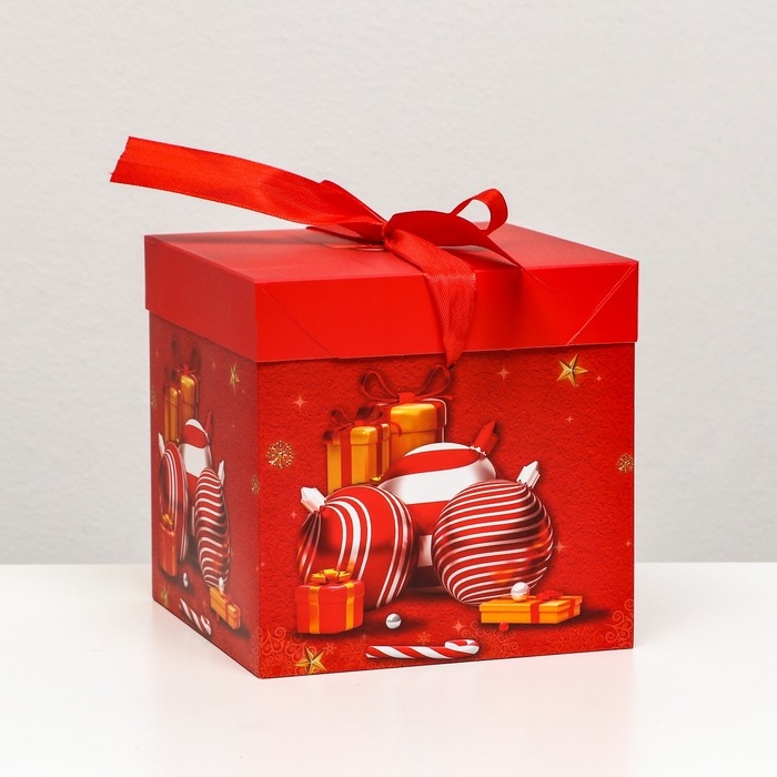 Новый год. Коробка Самосборная &laquo;Игрушки&raquo; 15 х 15 х 15 см