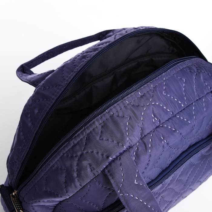 Сумка спортивная на молнии, наружный карман, длинный ремень, средний размер, цвет сиреневый