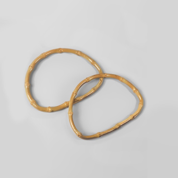 Ручки для сумки, 2 шт, бамбук, 17 &times; 12 см, толщина 0,8 см