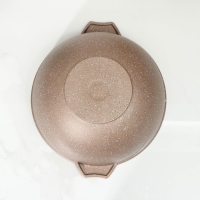 Казан &laquo;Гранит Brown&raquo;, 6 л, стеклянная крышка, литые ручки, антипригарное покрытие, цвет коричневый