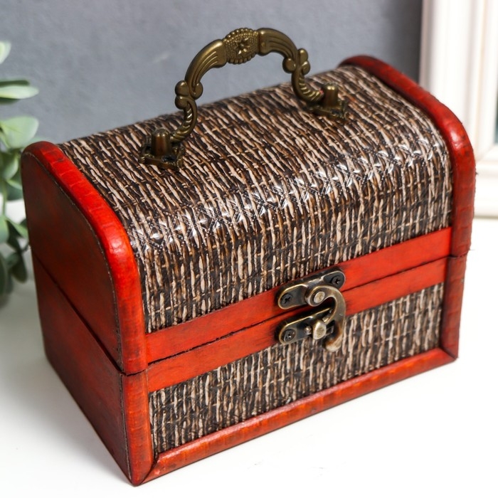 Шкатулка дерево сундучок Шкатулка дерево сундучок "Плетёнка" 10,5х15х9 см