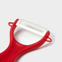 Набор кухонных принадлежностей Доляна &laquo;Нарцисс&raquo;, 3 предмета: 2 ножа с антиналипающим покрытием, лезвие 12 см, овощечистка, 20&times;4 см, цвет красный