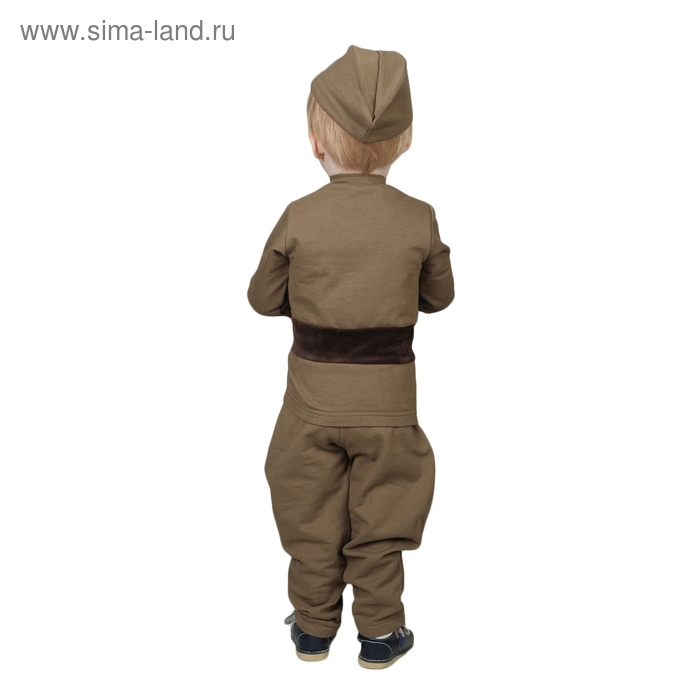 Костюм военного для мальчика: гимнастёрка, галифе, пилотка, трикотаж, хлопок 100%, рост 86 см, 1&ndash;2 года